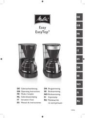 Melitta EasyTop Mode D'emploi