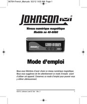 Johnson Level & Tool 40-6060 Mode D'emploi