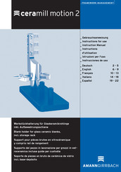 Amann Girrbach ceramill motion 2 Instructions D'utilisation