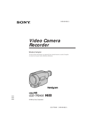 Sony Handycam video Hi8 CCD-TR3400 Mode D'emploi