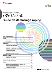 Canon i350 Guide De Démarrage Rapide