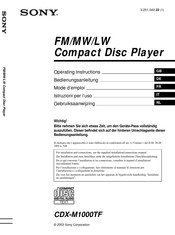 Sony CDX-M1000TF Mode D'emploi