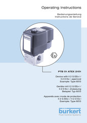 Burkert PTB 01 ATEX 2101 Instructions De Service