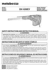 Metabo HPT DH 40MEY Instructions De Sécurité Et Mode D'emploi