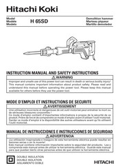 Hitachi Koki H 65SD Mode D'emploi Et Instructions De Securite