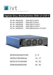 IVT DSW-2000 12 V Notice D'utilisation