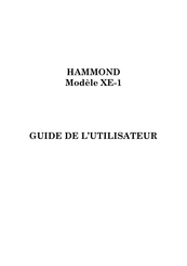 Hammond XE-1 Guide De L'utilisateur