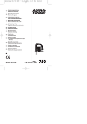 ALPHA-TOOLS PSL 750 Instructions De Service