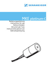 Sennheiser MKE platinum-4-C Notice D'emploi