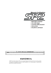 Kurzweil SP2 Manuel D'utilisation