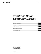 Sony Trinitron CPD-110EST Mode D'emploi