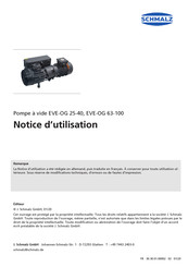 schmalz EVE-OG 63 Notice D'utilisation