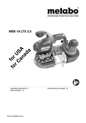 Metabo MBS 18 LTX 2.5 Mode D'emploi