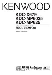 Kenwood KDC-MP625 Mode D'emploi