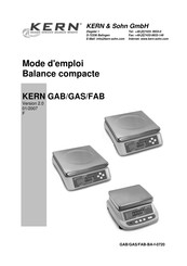 KERN and SOHN GAS 6K2DM Mode D'emploi