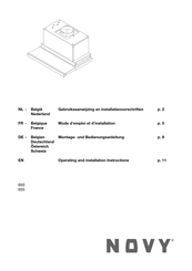 Novy 655 Mode D'emploi Et D'installation