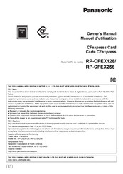 Panasonic CFexpress RP-CFEX256 Manuel D'utilisation