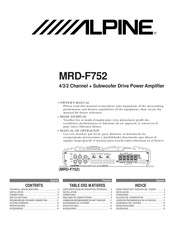 Alpine MRD-F752 Mode D'emploi