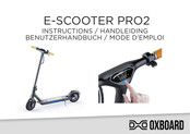 OXBOARD E-SCOOTER PRO2 Mode D'emploi
