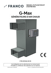 FRANCO G-Max Série Manuel D'utilisation Et D'entretien