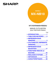 Sharp MX-NB10 Manuel D'utilisation