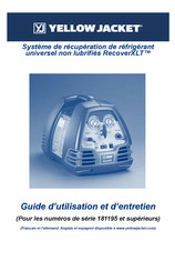 yellow jacket RecoverXLT Guide D'utilisation Et D'entretien