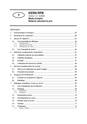 KERN RPB 30K10M Mode D'emploi