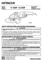 Hitachi Koki G 18SR Instructions De Sécurité Et Mode D'emploi