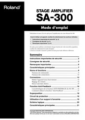 Roland SA-300 Mode D'emploi