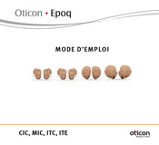 oticon Epoq ITC Mode D'emploi