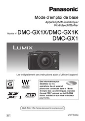 Panasonic Lumix DMC-GX1X Mode D'emploi De Base