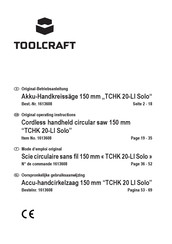 TOOLCRAFT TCWS 20-LI Solo Mode D'emploi Original