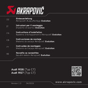 Akrapovic Audi RS7 Instructions D'installation