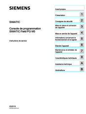 Siemens SIMATIC Field PG M5 Instructions De Service