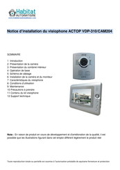 Habitat ACTOP VDP-310 Notice D'installation