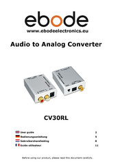 Ebode CV30RL Guide Utilisateur