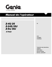 Terex Genie Z-245/25J Manuel De L'opérateur