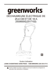 GreenWorks 2517102 Guide D'utilisation