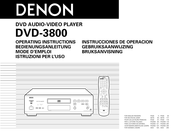 Denon DVD-3800 Mode D'emploi