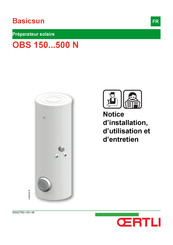OERTLI OBS 150 500 N Série Notice D'installation, D'utilisation Et D'entretien