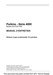 Perkins 4016-E61TRS Manuel D'entretien