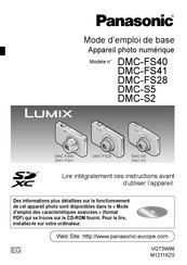 Panasonic Lumix DMC-S2EG-P Mode D'emploi De Base