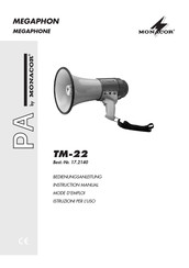 Monacor TM-22 Mode D'emploi