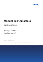 NEC AccuSync AS221F Manuel De L'utilisateur