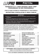 LuxPro P621Ua Instructions D'installation Et Mode D'emploi