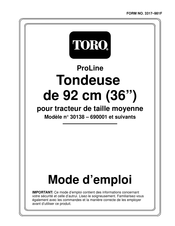 Toro 30138 Mode D'emploi