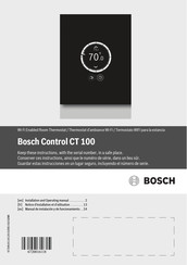 Bosch Control CT 100 Notice D'installation Et D'utilisation