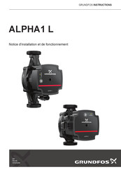 Grundfos ALPHA1 L Notice D'installation Et De Fonctionnement