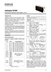 Novus N1540 Mode D'emploi