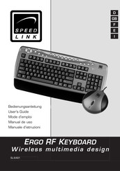 Speedlink Ergo RF Keyboard SL-6491 Mode D'emploi